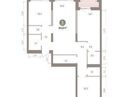 Продается 3-комнатная квартира ЖК Европейский берег, дом 32, 94.81  м&sup2;, 16010000 рублей