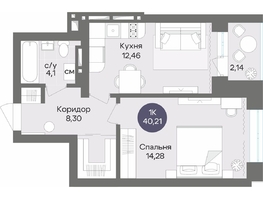 Продается 1-комнатная квартира  Квартал на Российской, дом 1, 40.21  м&sup2;, 10290000 рублей