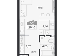 Продается Студия ЖК Квартал 54, дом 1, 29.1  м&sup2;, 5039000 рублей