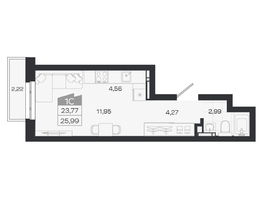 Продается Студия ЖК Квартал 54, дом 1, 23.77  м&sup2;, 4391000 рублей