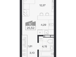 Продается Студия ЖК Квартал 54, дом 1, 25.52  м&sup2;, 4681000 рублей