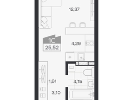 Продается Студия ЖК Квартал 54, дом 1, 25.52  м&sup2;, 4724000 рублей