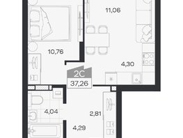 Продается 2-комнатная квартира ЖК Квартал 54, дом 1, 37.26  м&sup2;, 6548000 рублей