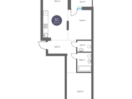 Продается 3-комнатная квартира  Квартал на Российской, дом 3, 63.73  м&sup2;, 12840000 рублей