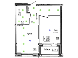 Продается 1-комнатная квартира ЖК Самоцветы, Бирюза дом 3, 41.6  м&sup2;, 5680000 рублей