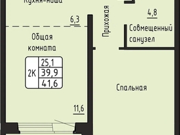 Продается 2-комнатная квартира ЖК Гренландия, Лес дом №6, 41.6  м&sup2;, 5650000 рублей