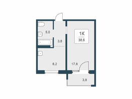 Продается 1-комнатная квартира ЖК Цветной бульвар, дом 4 сек 1, 38.6  м&sup2;, 5500000 рублей