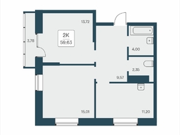 Продается 2-комнатная квартира ЖК Расцветай на Дуси Ковальчук, 59.63  м&sup2;, 10040000 рублей
