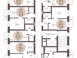 Продается 1-комнатная квартира ЖК Зеленый город, дом 1, 41.4  м&sup2;, 6458800 рублей