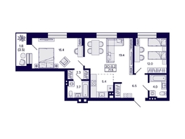 Продается 3-комнатная квартира ЖК Сподвижники, дом 1, 71.5  м&sup2;, 8400000 рублей