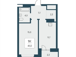 Продается 1-комнатная квартира ЖК Расцветай на Кропоткина, дом 2, 41  м&sup2;, 8250000 рублей