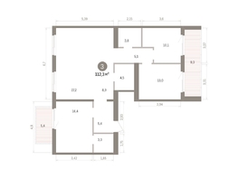 Продается 3-комнатная квартира ЖК Пшеница, дом 5.2, 112.28  м&sup2;, 15390000 рублей