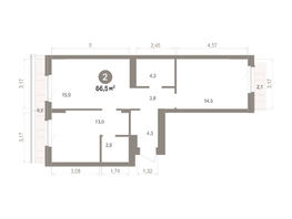 Продается 2-комнатная квартира ЖК Лебедевский квартал, д 1, 66.54  м&sup2;, 11230000 рублей