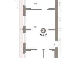 Продается 2-комнатная квартира ЖК Лебедевский квартал, д 1, 75.59  м&sup2;, 12650000 рублей