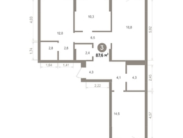 Продается 3-комнатная квартира ЖК Лебедевский квартал, д 1, 87.6  м&sup2;, 12240000 рублей