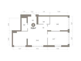 Продается 2-комнатная квартира  Квартал Молодость, дом 1, 72.58  м&sup2;, 10600000 рублей
