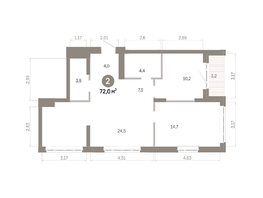 Продается 2-комнатная квартира  Квартал Молодость, дом 1, 71.95  м&sup2;, 10570000 рублей