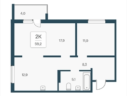Продается 2-комнатная квартира ЖК Эко-квартал на Кедровой, д 3 сек 2, 59  м&sup2;, 6700000 рублей