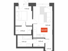 Продается 1-комнатная квартира  Квартал ЩА, 42.6  м&sup2;, 8290000 рублей
