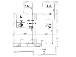 Продается 1-комнатная квартира ЖК Чернышевский, корп 3.3, 32.59  м&sup2;, 8850000 рублей