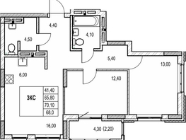 Продается 2-комнатная квартира ЖК Автограф, 65.8  м&sup2;, 9500000 рублей