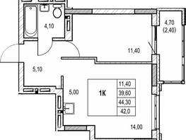 Продается 1-комнатная квартира ЖК Автограф, 39.6  м&sup2;, 6900000 рублей