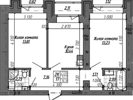 Продается 2-комнатная квартира ЖК Комсомольский проспект, дом 2, 52.1  м&sup2;, 10700000 рублей