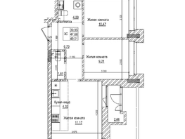 Продается 2-комнатная квартира ЖК Комсомольский проспект, дом 2, 47.6  м&sup2;, 10300000 рублей