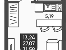 Продается Студия ЖК Ермак, 28.02  м&sup2;, 5250000 рублей