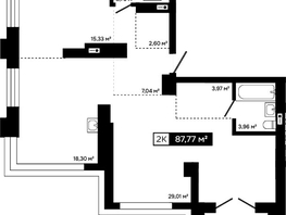 Продается 2-комнатная квартира ЖК Платина, 83.91  м&sup2;, 28327000 рублей