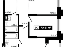Продается 2-комнатная квартира ЖК Платина, 66.58  м&sup2;, 23648000 рублей