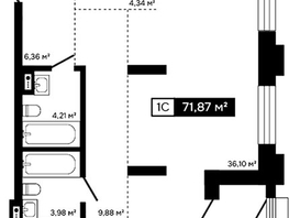 Продается Студия ЖК Платина, 67.94  м&sup2;, 23418000 рублей