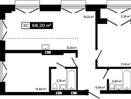 Продается 2-комнатная квартира ЖК Платина, 65.84  м&sup2;, 21111000 рублей