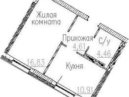 Продается 1-комнатная квартира ЖК Пегас, 36.81  м&sup2;, 7789000 рублей