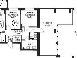 Продается 2-комнатная квартира ЖК Пегас, 60.52  м&sup2;, 20019000 рублей