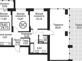 Продается 2-комнатная квартира ЖК Пегас, 60.56  м&sup2;, 19314000 рублей