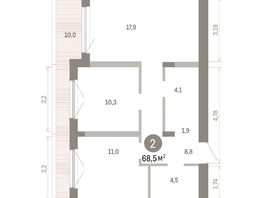 Продается 2-комнатная квартира ЖК Европейский берег, дом 46, 68.5  м&sup2;, 12150000 рублей