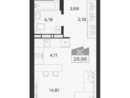 Продается Студия ЖК Квартал 54, дом 1, 28.96  м&sup2;, 5434000 рублей