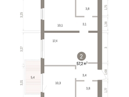Продается 2-комнатная квартира ЖК Пшеница, дом 5.2, 57.24  м&sup2;, 8970000 рублей