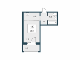 Продается 1-комнатная квартира ЖК Цветной бульвар, дом 4 сек 1, 28.6  м&sup2;, 4650000 рублей