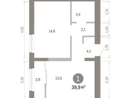 Продается 1-комнатная квартира ЖК Европейский берег, дом 46, 39.9  м&sup2;, 8440000 рублей