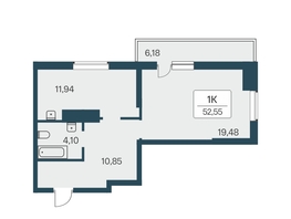 Продается 1-комнатная квартира ЖК Расцветай на Зорге, дом 3, 53.7  м&sup2;, 4930000 рублей