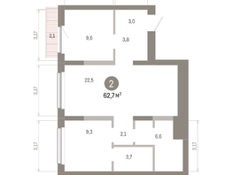 Продается 2-комнатная квартира ЖК Лебедевский квартал, д 1, 62.7  м&sup2;, 9290000 рублей