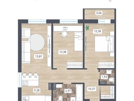 Продается 3-комнатная квартира ЖК Радуга Сибири, дом 14, 68.55  м&sup2;, 7403400 рублей