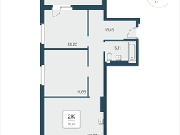 Продается Апартамент АК Тайм Парк, 74.7  м&sup2;, 9760000 рублей