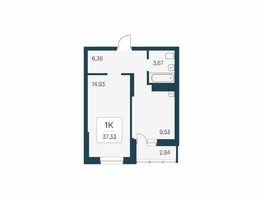 Продается 1-комнатная квартира ЖК Расцветай на Бугринской роще, 37.33  м&sup2;, 6380000 рублей