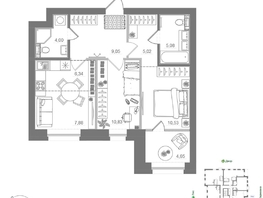 Продается 2-комнатная квартира ЖК Спектр, дом 10, 63.49  м&sup2;, 11454000 рублей