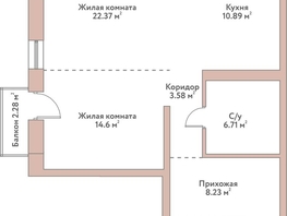 Продается 3-комнатная квартира ЖК Флора и Фауна, 16а, 69.49  м&sup2;, 18700000 рублей