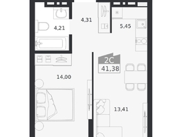 Продается 2-комнатная квартира ЖК Ясный берег, дом 20, 41.38  м&sup2;, 8204000 рублей