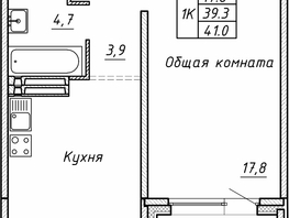 Продается 1-комнатная квартира ЖК Гренландия, Лес дом №5, 41  м&sup2;, 6081000 рублей